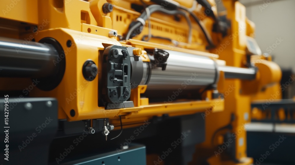 Close-Up of a Vibrant Extruder Machine Section Close-Up of a Vibrant Extruder Machine Section