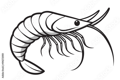 shrimp vector line art, shrimp icon vector, Sea lobster. EPS File