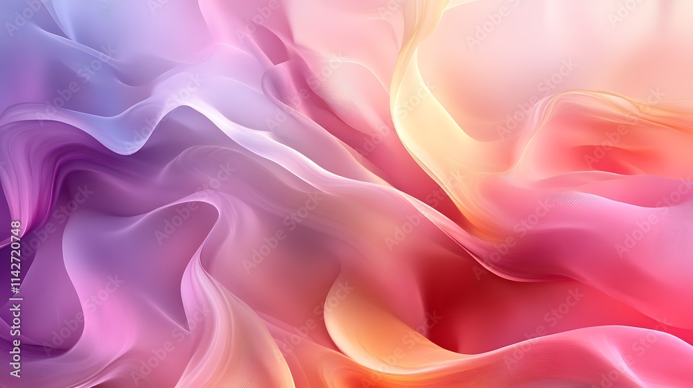 Fototapeta premium Abstract Pink Purple and Orange Wave Design