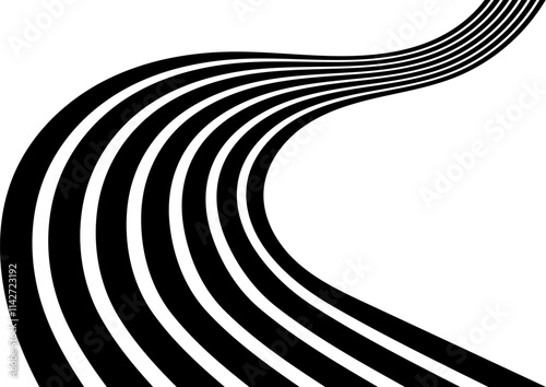 Geometric Abstract Decorative line wave Background. optical art illusion. perspective line stripes with 3d dimensional effect