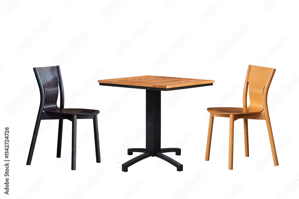 wooden table and chairs isolated on white background wooden table and chairs isolated on white background