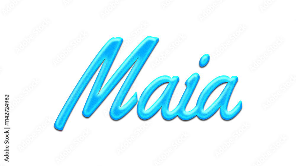 Glowing blue effect of name Maia on white background. Glowing blue effect of name Maia on white background.