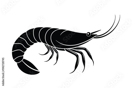 shrimp vector silhouette, shrimp icon vector, Sea lobster. EPS File