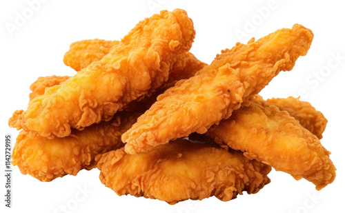 PNG Crispy fried chicken strips food white background croquette. photo