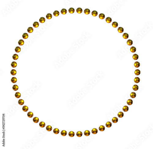 Circle Golden dots Frame, for Certificate, Placard or other Border on png transparent background.