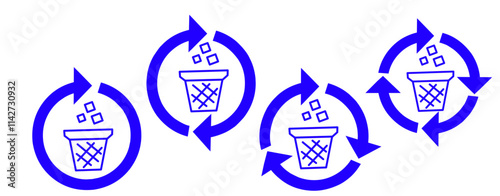 Circle Arrow icons set vector illustration, refresh, reload, Set of rotating circle arrows, different circular arrows isolated, recycling sign, arrow clock rotating symbol, arrow sign