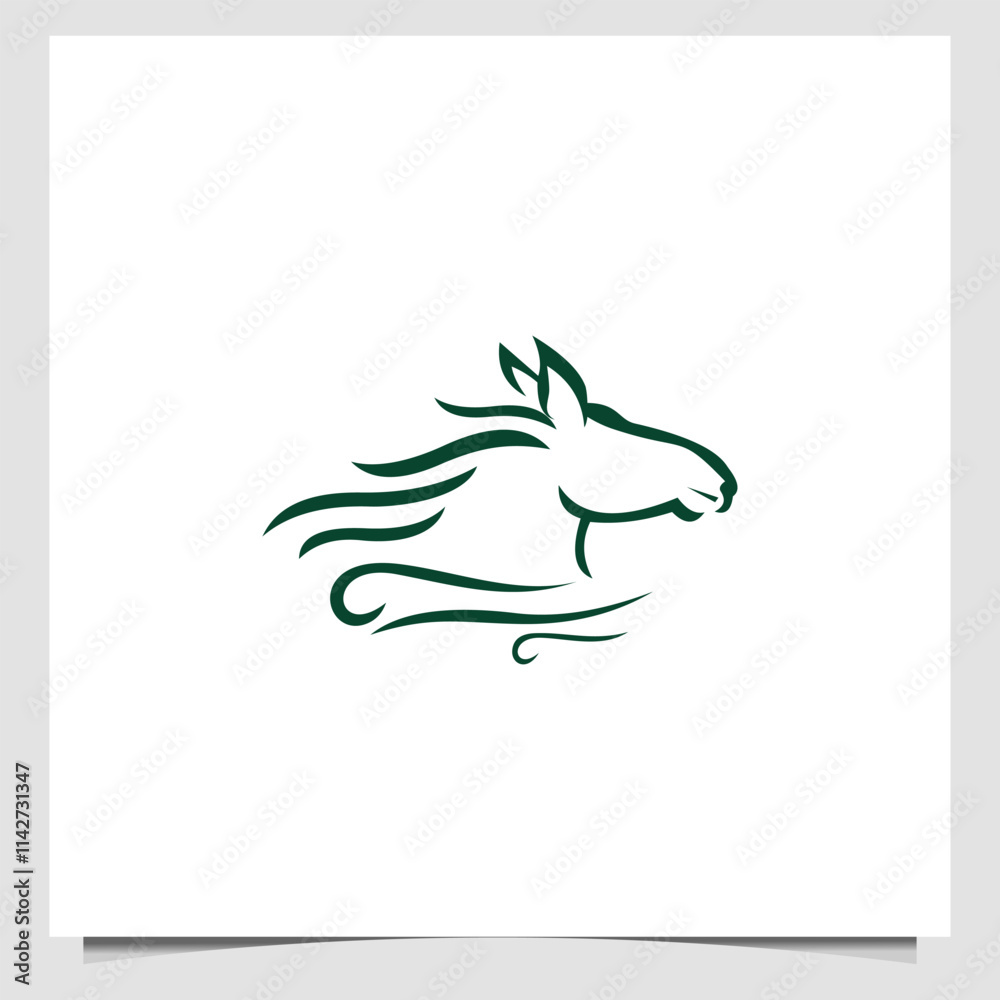 Naklejka premium abstract head Horse logo