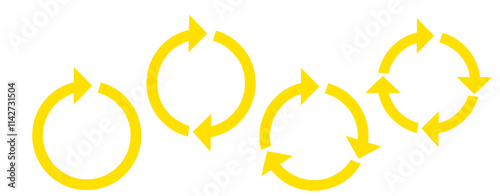 Circle Arrow icons set vector illustration, refresh, reload, Set of rotating circle arrows, different circular arrows isolated, recycling sign, arrow clock rotating symbol, arrow sign