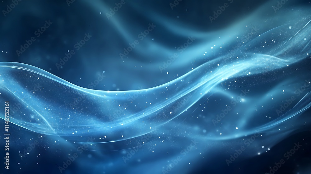 Abstract Blue Wave with Glowing Particles Background Abstract Blue Wave with Glowing Particles Background