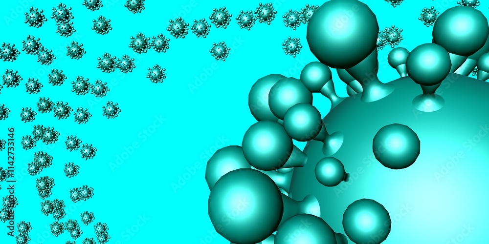 Abstract Molecular virus Structures in a Vibrant Blue Abstract Molecular virus Structures in a Vibrant Blue