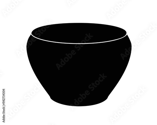 Pot silhouette - pottery folk product. Pot - vector silhouette picture for a logo or sign. Traditional earthenware - pictogram	