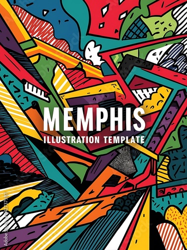 Abstract freeform shape geometric background vector and illustration template design memphis style