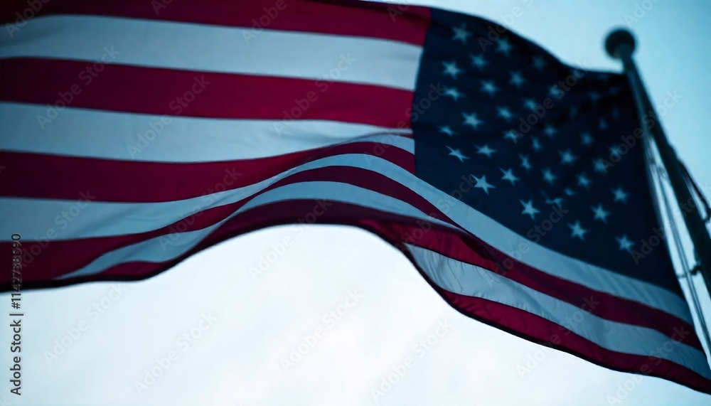 Fototapeta premium USA flag. American flag. American flag blowing in the wind