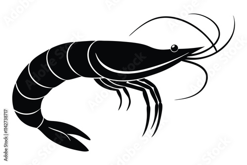shrimp vector silhouette, shrimp icon vector, Sea lobster. EPS File