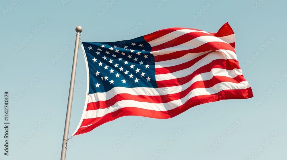 Fototapeta premium USA flag. American flag. American flag blowing in the wind