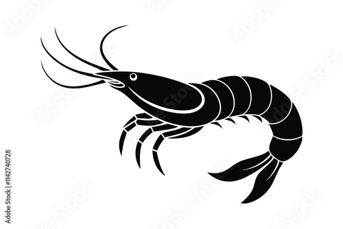 shrimp vector silhouette, shrimp icon vector, Sea lobster. EPS File