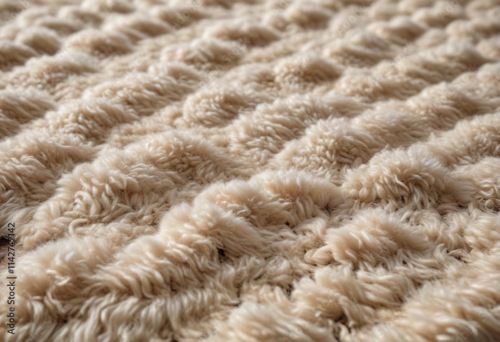 Close-up of woolly sheep fleece rug with natural pattern, soft, background Close-up of woolly sheep fleece rug with natural pattern, soft, background