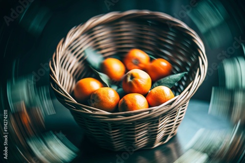 oranges-and-tangerines-in-a-wicker-basket