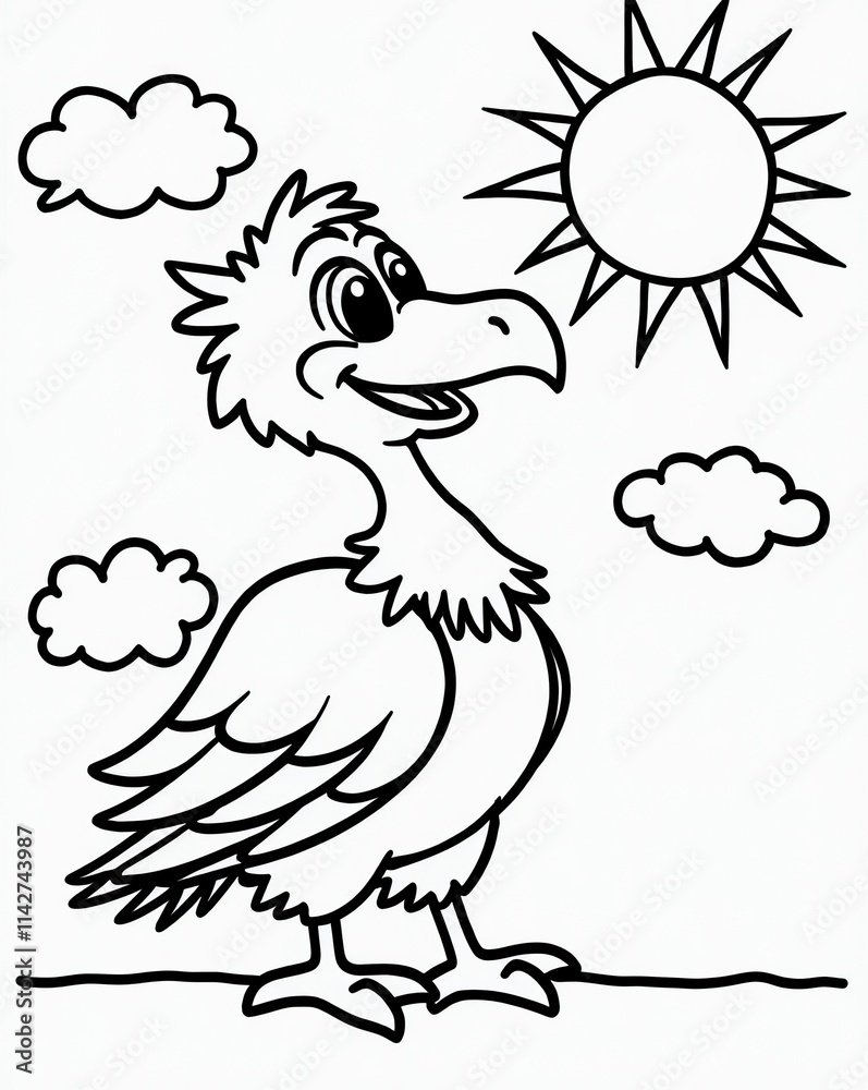 Happy Bird Looking at Bright Sun Happy Bird Looking at Bright Sun