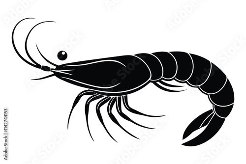 shrimp vector silhouette, shrimp icon vector, Sea lobster. EPS File