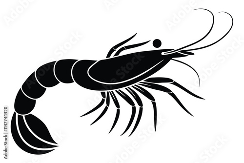 shrimp vector silhouette, shrimp icon vector, Sea lobster. EPS File