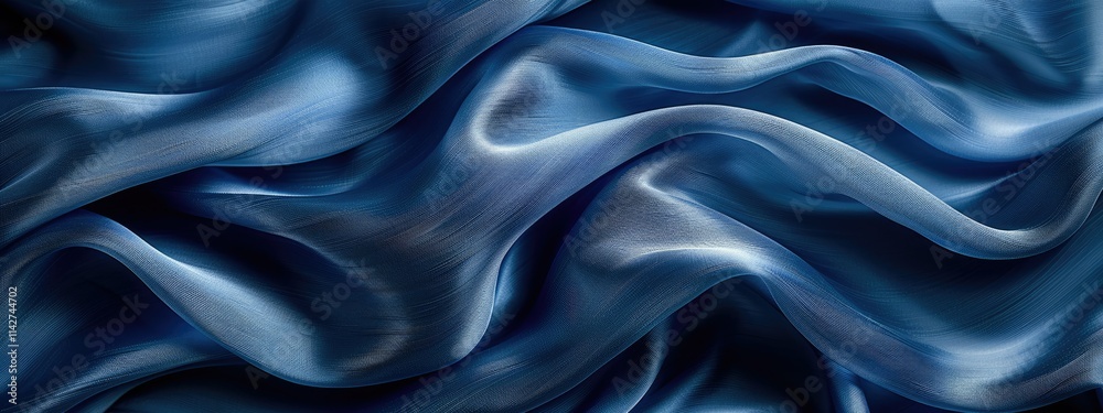 A close-up of flowing blue satin fabric, showcasing its smooth texture and sheen. A close-up of flowing blue satin fabric, showcasing its smooth texture and sheen.