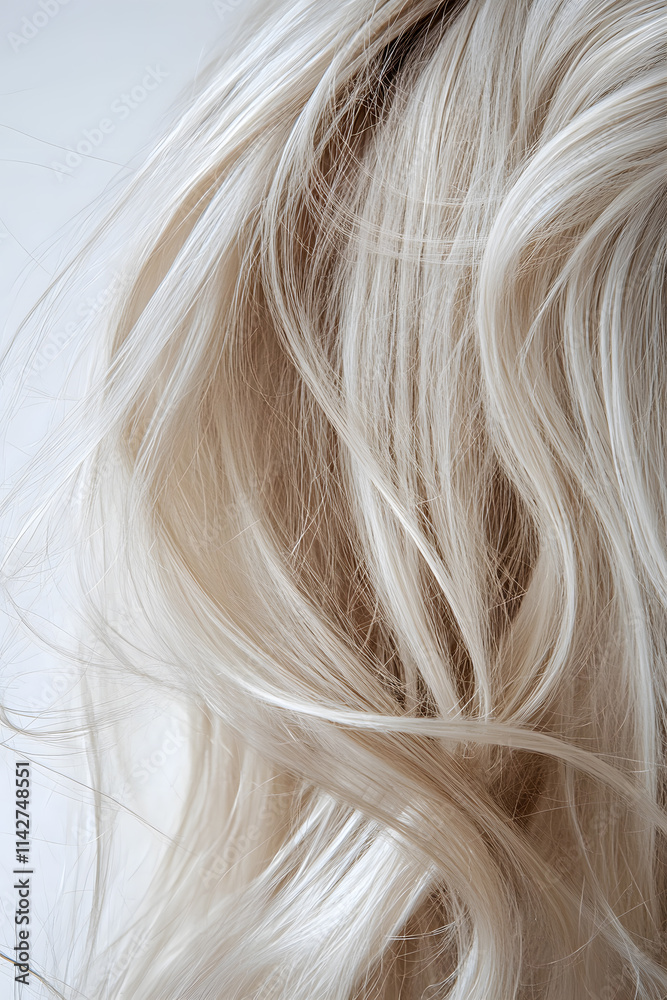 Flowing long curly strand of hair, isolated on white background Flowing long curly strand of hair, isolated on white background