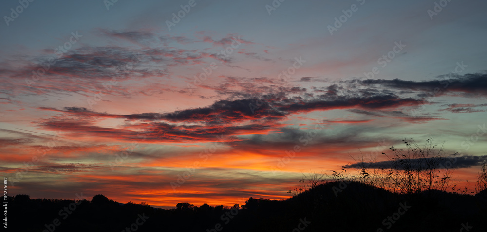 Fototapeta premium Campania Felix, Italy. Spectacular sunset