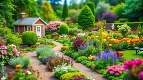 Wallpaper Mural Miniatur Gartenbepflanzung, Tilt-Shift Fotografie, Pflanzen, Blumen, Beete, Garten, Gestaltung, Landschaftsbau, Miniaturwelt, Gartendesign,  Gartenideen,  Pflanzenkombinationen Torontodigital.ca