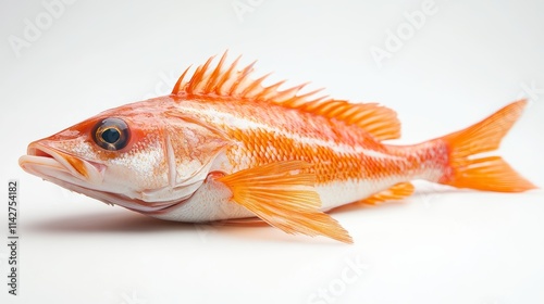 Fresh Mediterranean puro Pago parous fish isolated on white background, high-quality seafood for culinary us photo