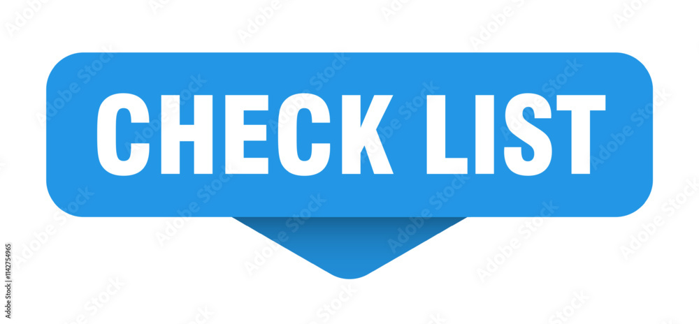 CHECK LIST button, label, banner, sign CHECK LIST button, label, banner, sign