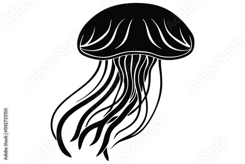 jellyfish icon silhouette vector, EPS File