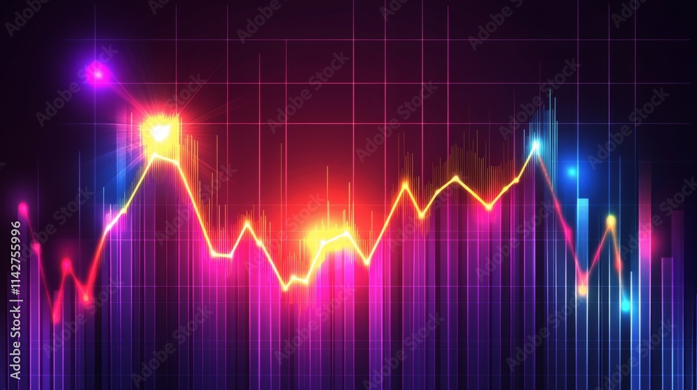 Colorful Abstract Data Visualization with Bright Lights Colorful Abstract Data Visualization with Bright Lights