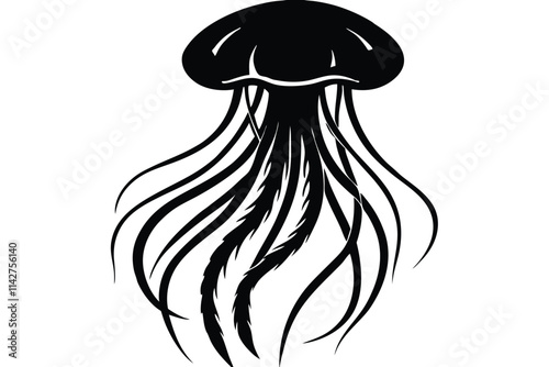 jellyfish icon silhouette vector, EPS File