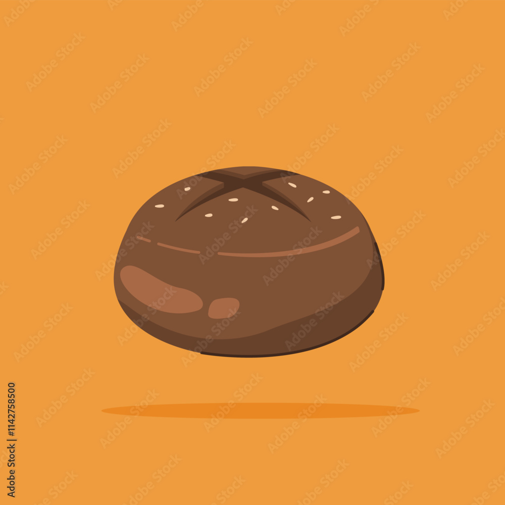 Whole wheat bread. Brown homemade breakfast bread, for posters and web icons Whole wheat bread. Brown homemade breakfast bread, for posters and web icons