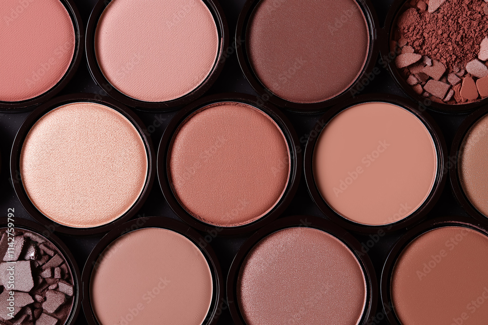 round eyeshadow palette with soft mocha mousse shades and crushed powder texture