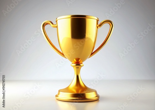 Minimalist Gold Trophy Cartoon Illustration, Simple Golden Award, Cartoon Trophy Design, Cute Trophy Image, Award Illustration