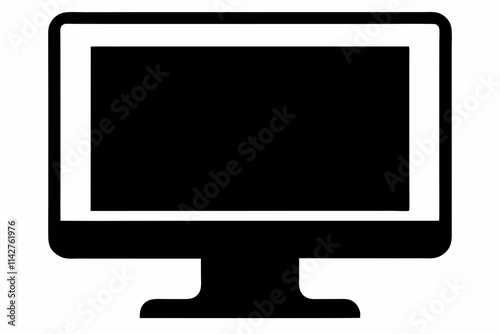 Vector Desktop Computer Icon. monitor icon on white background.  Computer screen symbol isolated on white background.