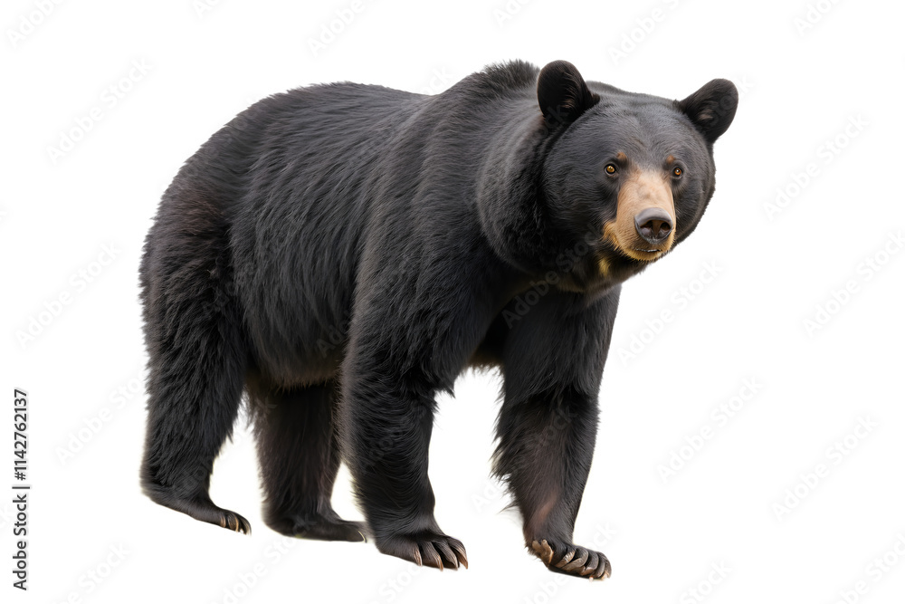 Fototapeta premium Black Bear Isolated on Transparent Background