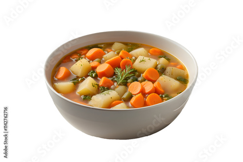 Delicious Vegetable Soup in a White Bowl