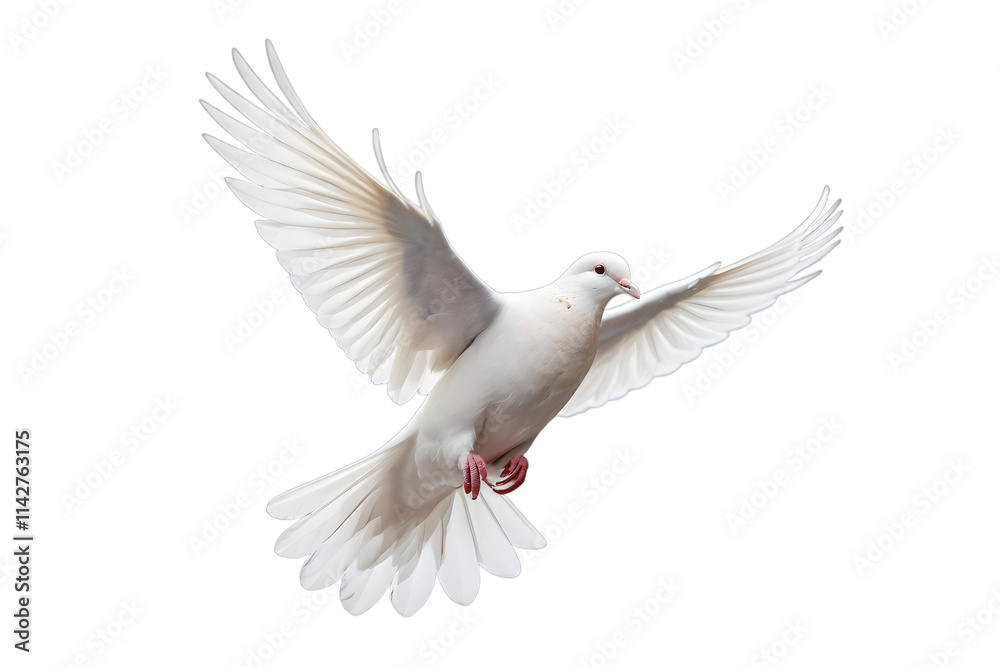 Isolated White Dove in Flight, Perfect for Designs Isolated White Dove in Flight, Perfect for Designs