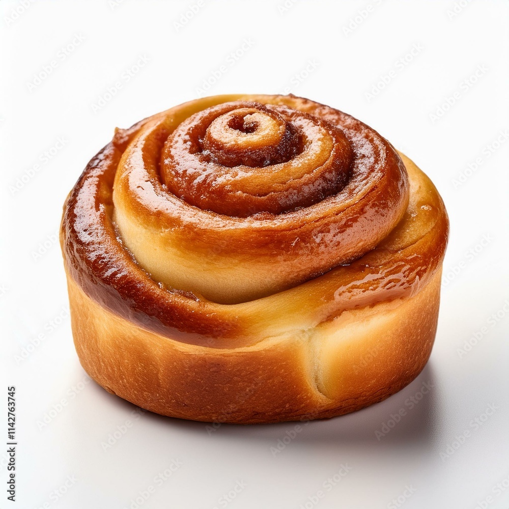 isolated chelsea bun on a white background, square food photography isolated chelsea bun on a white background, square food photography