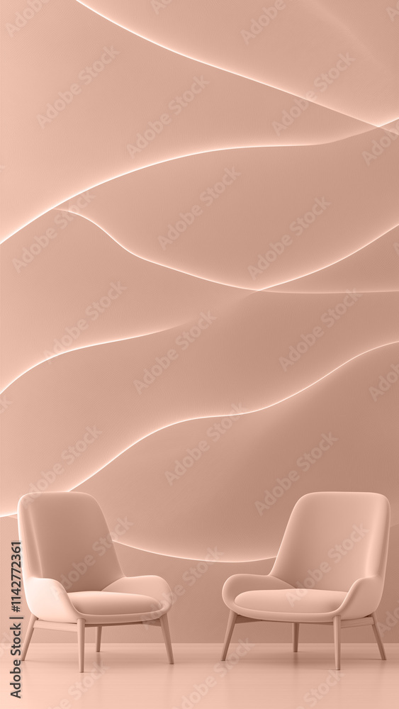 Fototapeta premium Calming mocha mousse beige wallpaper with soft gradients abstract background. Modern trendy tone hue shade