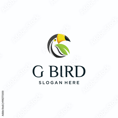 tropical bird logo with letter G concept , collection of tropical bird logos with letter G concept