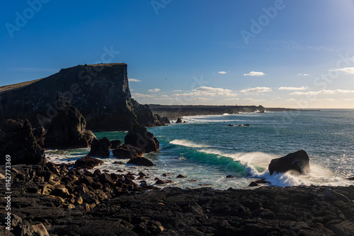 Dramatic view of the icelandic shore