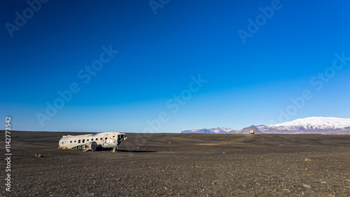 Road to wrecked plane in Iceland photo