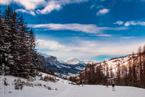 Obraz na płótnie Winter sunset in the italian alps w salonie