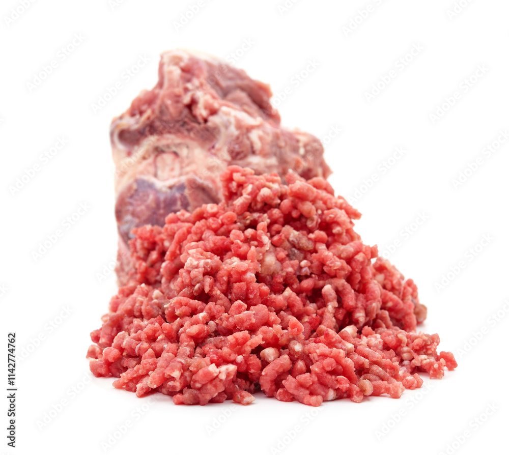 A piece of meat and mince. A piece of meat and mince.