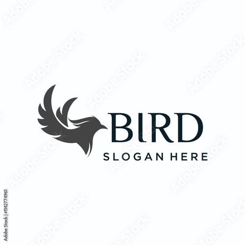 tropical bird logo with wings concept, tropical bird logo. photo