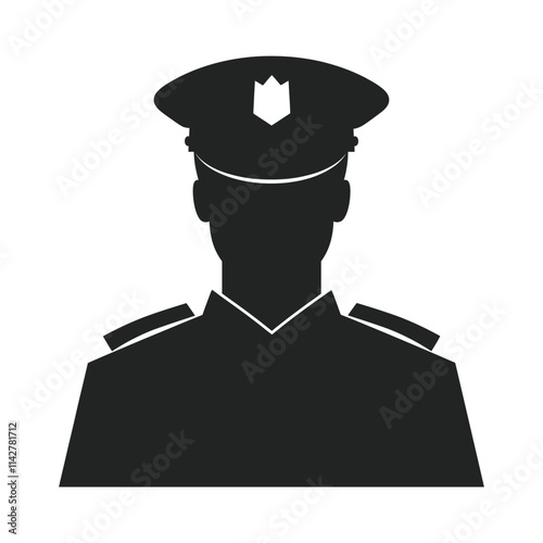 Police officer icon silhouette vector